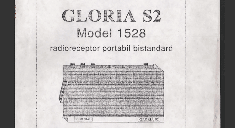 Gloria S2 portable radioreceiver service manual