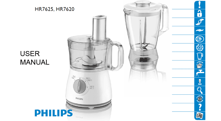 Philips HR7625, HR7620 blender user manual