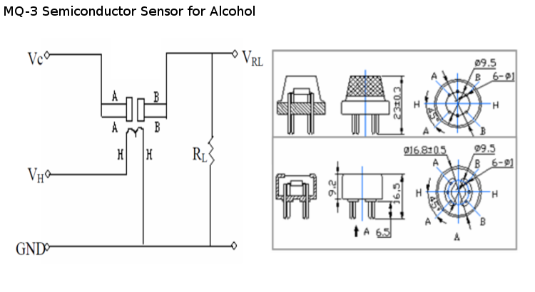 MQ-3 Semiconductor Sensor for Alcohol