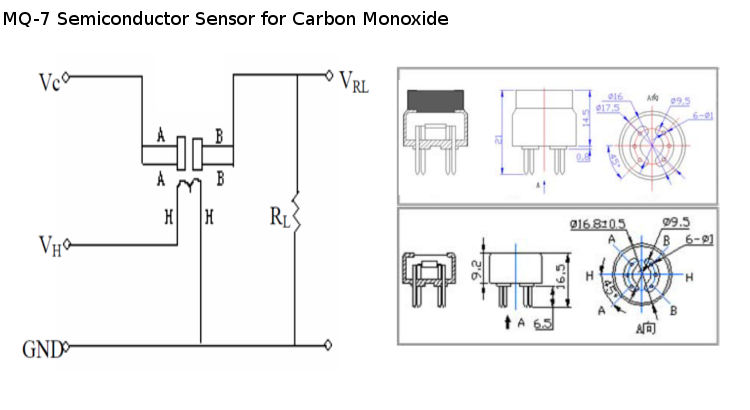 MQ-7 Semiconductor Sensor for Carbon Monoxide